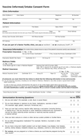 Picture of Vaccination Intake Form (General Questionnaire)